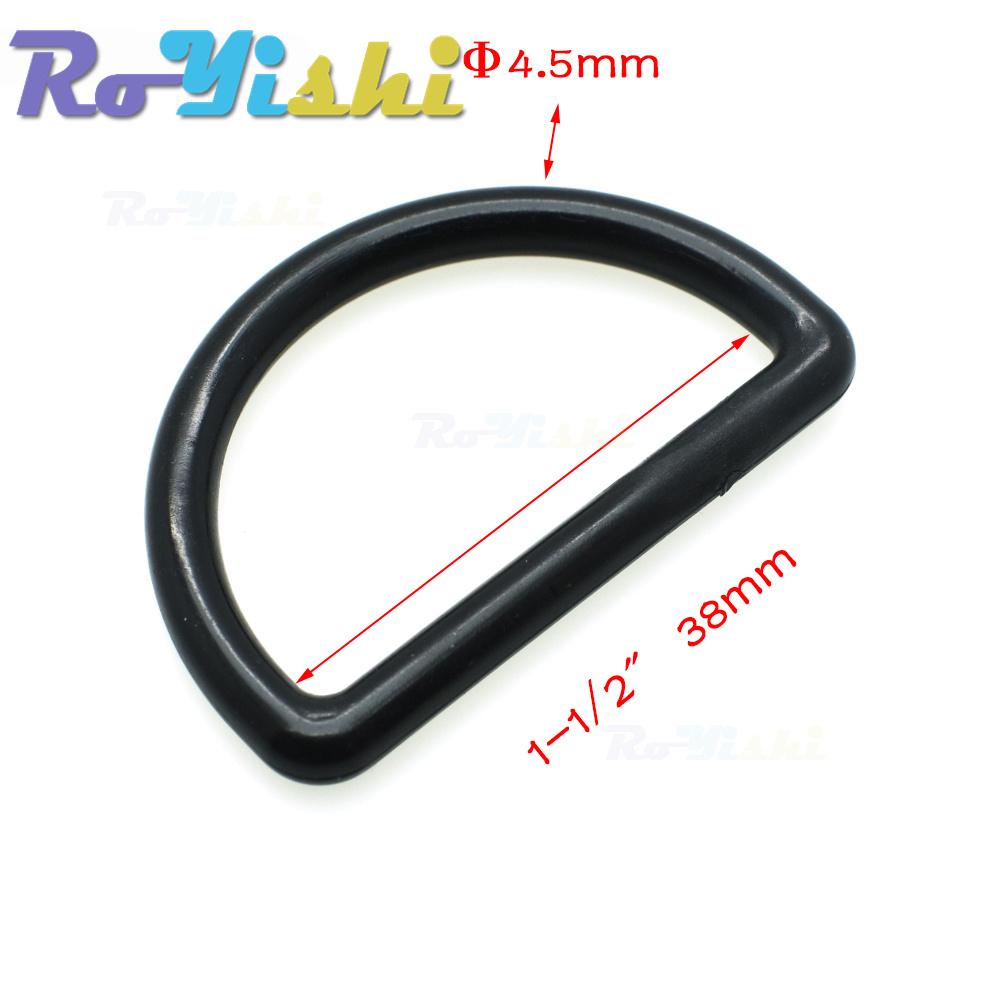 10 Stück/Packung Kunststoff D-Ring Schnallen Gurtbandgröße 10mm 12mm 15mm 20mm 25mm 30mm 38mm 45mm Schwarz
