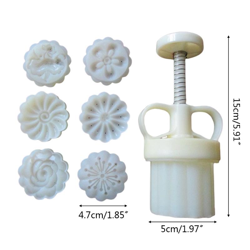 Adjustable Mooncake Mold 50g Flower Stamp Cookie Cutter Mould DIY Baking Accessories Mid-Autumn Festival X3UC