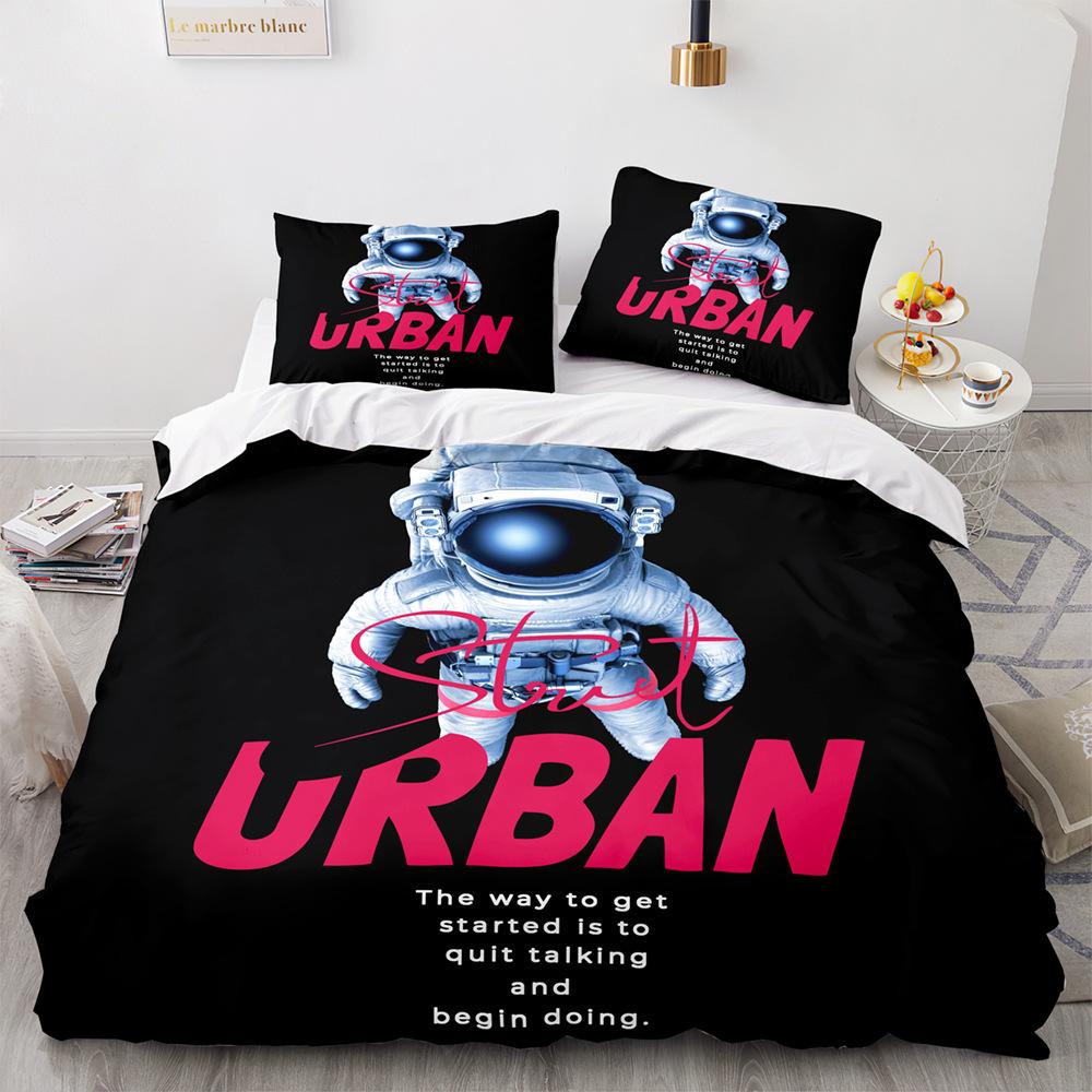 3D Space Series Bedding Set Astronaut Duvet and Pillow Case 2/3 Pieces Soft and Quick Drying Home Decoration for Children's Rooms