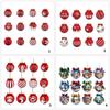 Packung mit 12 natürlichen Holz-Rotkugel-Weihnachtsbaumschmuck Hängedekoration für Baum Wand Feierparty Zubehör