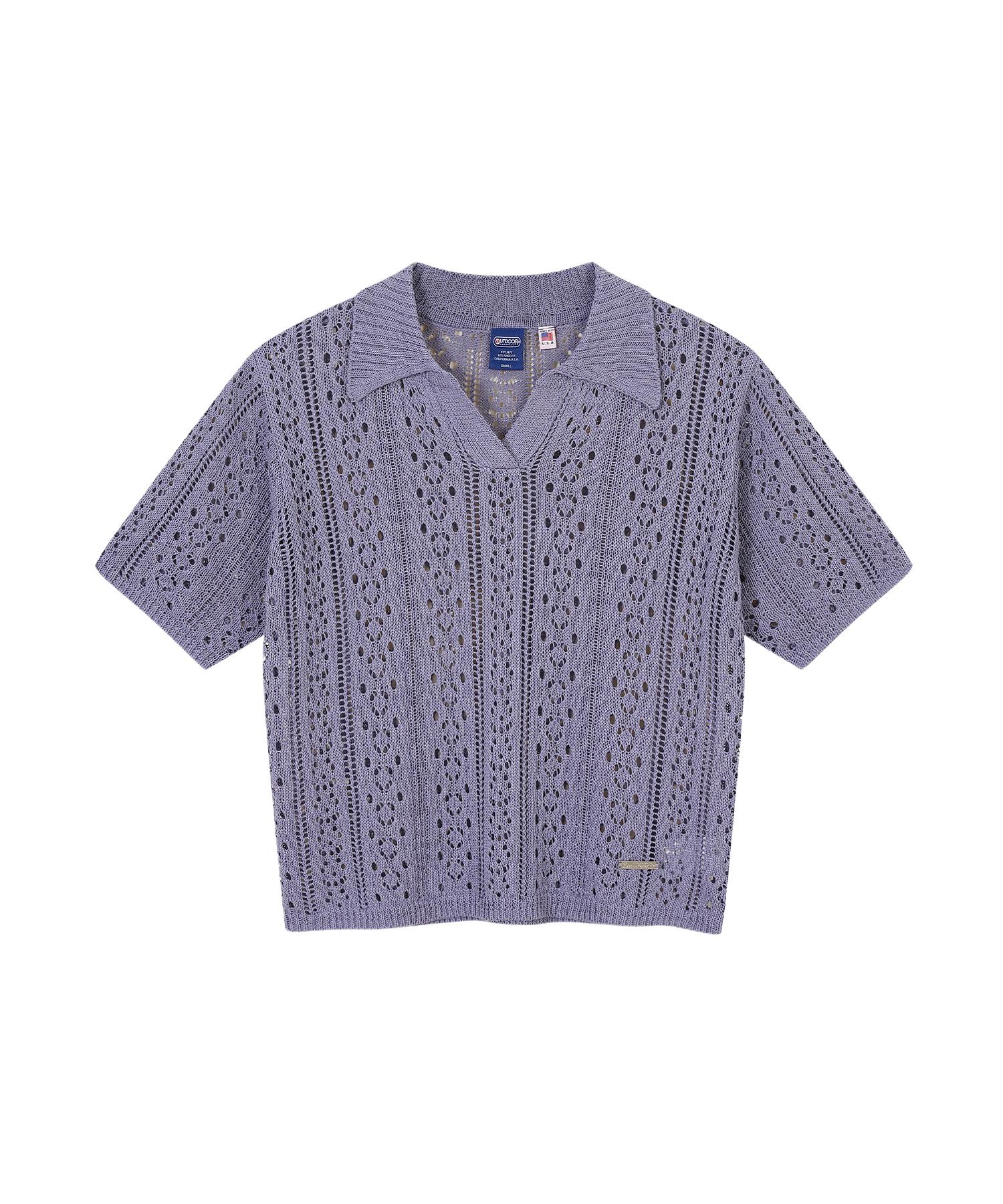 Outdoor Products W Open Collar Cable Knit (Lavender) Lavender/S