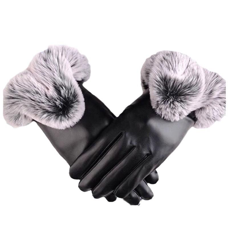 Gants d'hiver en cuir à écran tactile pour homme - Coupe-vent, imperméables et doublés de velours pour la chaleur.