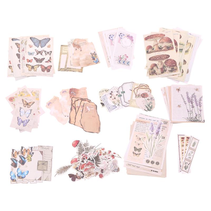 

C-Convenient-400Pcs Scrapbooking Supplies Journaling Vintage Scrapbook Stickers Adhesive Scrapbook Washi Stickers For Album Art різнокольоровий