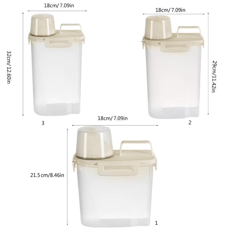 Portable Plastic Storage Canisters Sturdy Cereal Dispenser Jars For Healthy Eating Enthusiasts Students And Homemakers