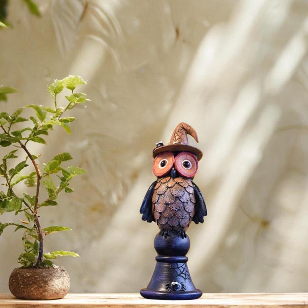 Owl Statue Animal Sculpture Collectible Tabletop Ornament,Owl Table Decoration for Halloween