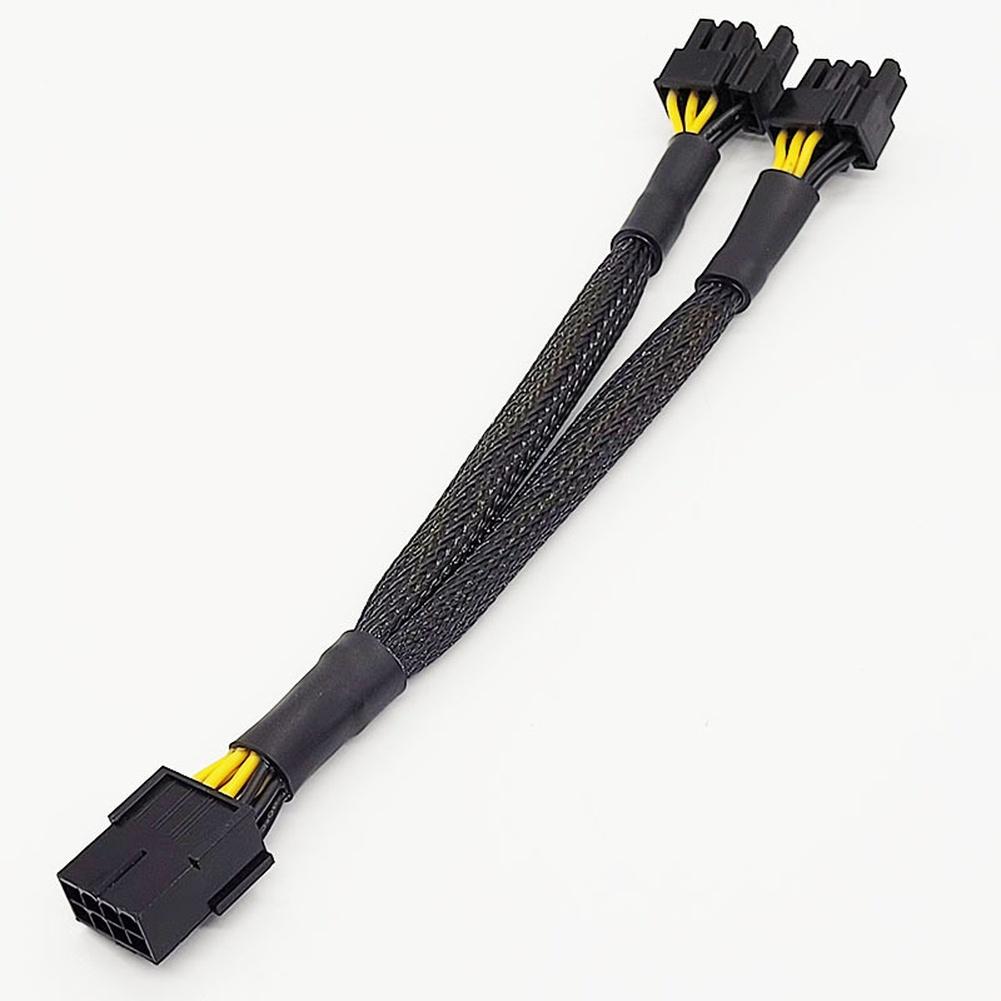 For GPU Graphics Card Power Extension Cable 8pin For PCI-E to 2x 6+2pin for Mining Rig 18AWG Copper Wire Flexible Modular Design