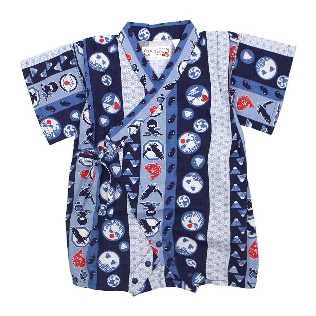 Happy Baby Jinbei for Made In Greco Coverall New Engi 80cm (2025 Model) Boys, Japan, 100% Cotton, Rompers, (Navy Blue) - 9033,