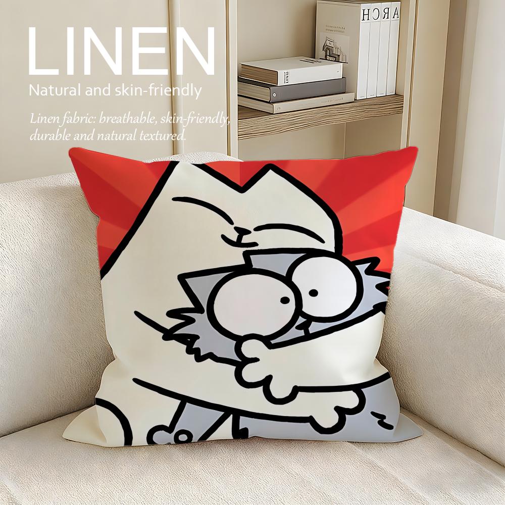 Cute Simons Cat Cushion Cover Pillowcase Set Pcs X X Breathable Washable Sofa Cushion Cover