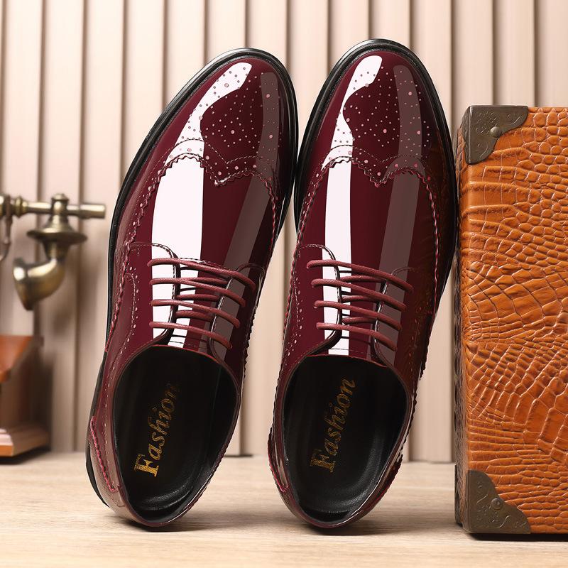 

The new spring and autumn models are specially designed for large-size men s shoes, men s Brock engraved leather shoes, Korean version lace-up fashi 47 бордовий