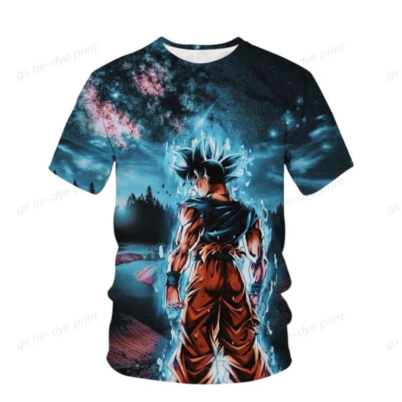 Men's 3D Printed Cartoon Tshirt Anime Dragon Ball Z Tshirt Summer Harajuku Men Goku Clothes Super Saiya Short Sleeve T-shirt