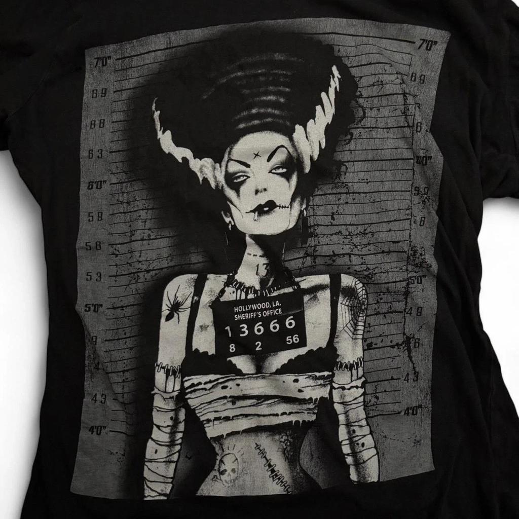 The Bride of Frankenstein Band 90s Retro Style Black T Shirt Unisex Tee