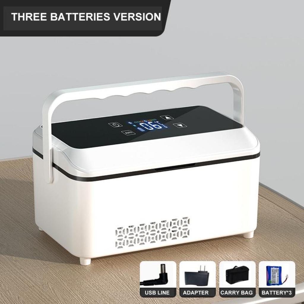 Przenośna mini lodówka na insulinę Box do podróży samochodem w domu 2-8 ℃ stopień chłodzenia USB ładowalna obudowa chłodnicy 10200mAh