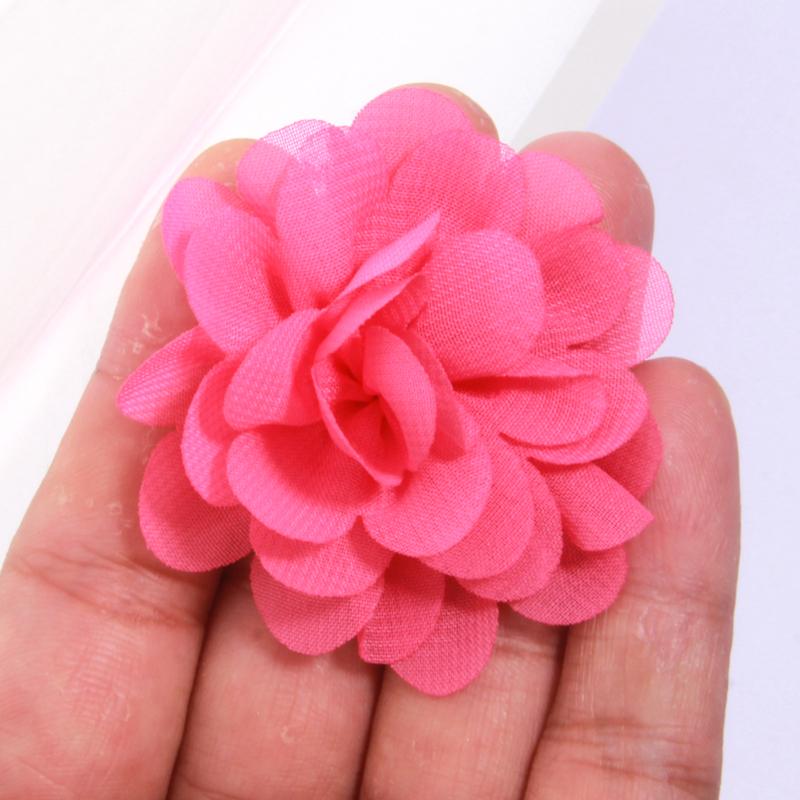 

10Pcs 5cm Handmade Small Chiffon Fabric Artificial Flowers Head For Wedding Dress Hats Home Decoration DIY Accessories горячий розовый