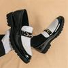 Designer New Black White Mixed Patent Leather Casual Shoes For Men Luxury Brand Loafter Formal Wedding Dress Homecoming Zapatos