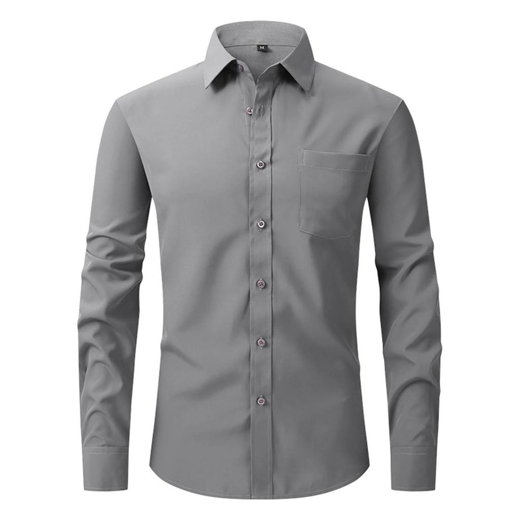 Vierseitiges Stretch-Hemd für Herren, Business-Casual-Langarmshirt