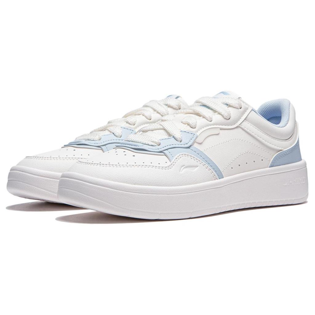 Li Ning Xingchu 2.0 V2 Casual Versatile Thick Sole Height Increasing Non-Slip Wear-Resistant Low-Top Skate Shoes Women sneaker White Blue AGCU108-2