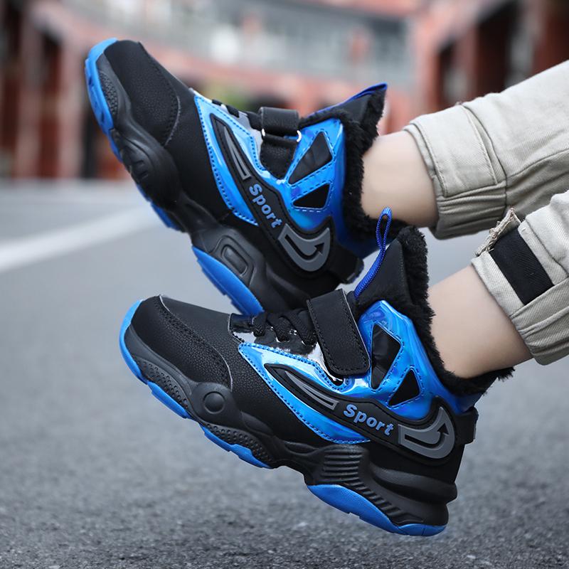 Осенне-зимние детские зимние кроссовки Детские высокие кроссовки с липучками — фото 9