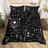 Math Equations Duvet Cover Set Hourglass Purple Galaxy Comforter Cover Physics Formula Dorm Bedding Sets Science Geometry Axis