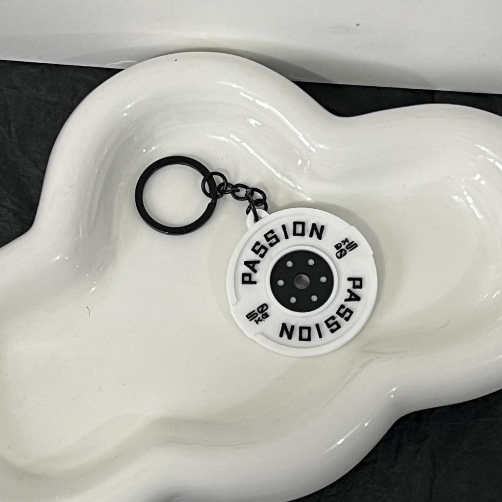 Miu Series Dumbbell Plate Keychain: Trendy Fitness Accessory & Sports Jewelry Gift