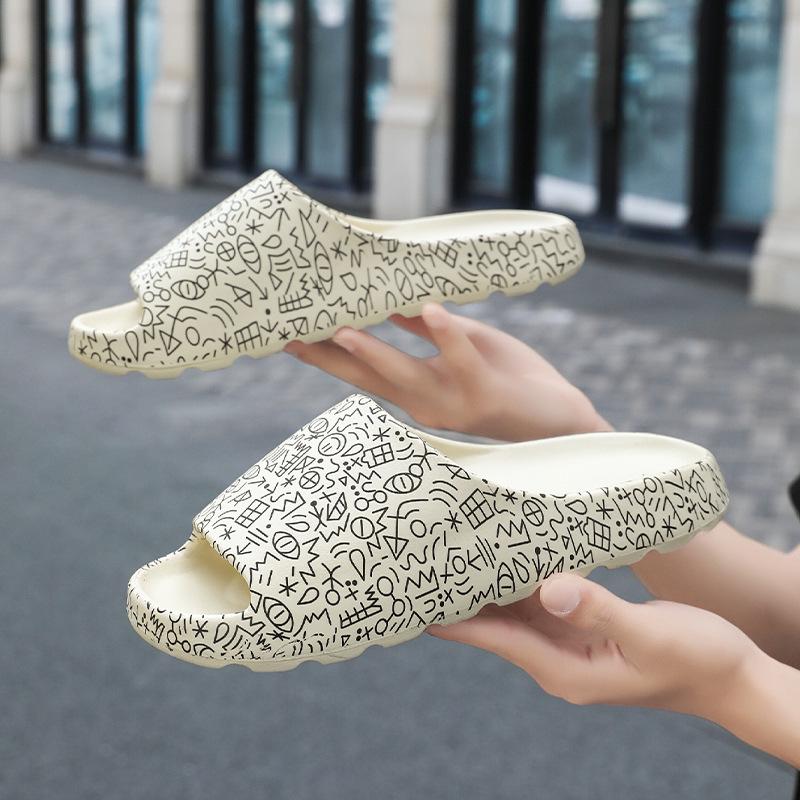 

Новый летний тренд шлепанцы на толстой подошве: Сандалии с открытым носком для мужчин и женщин 42/43 бежевый