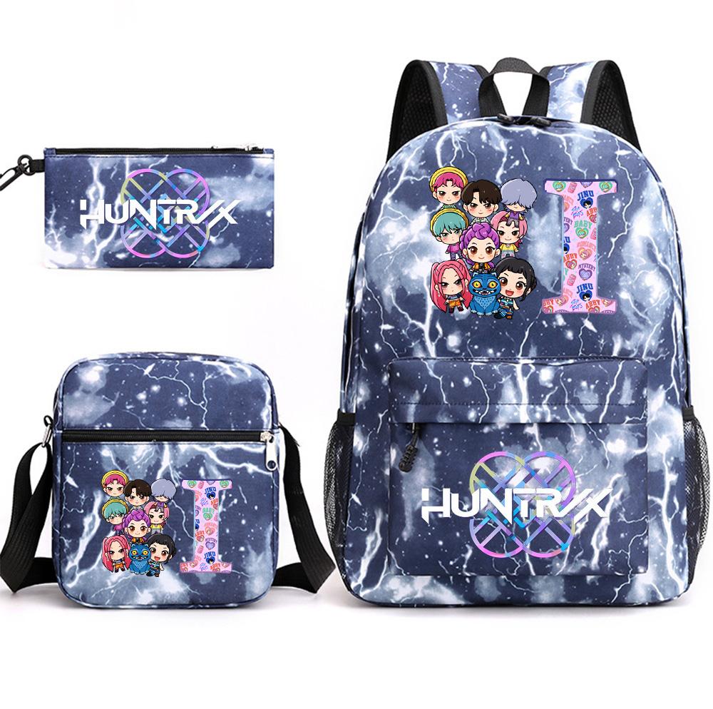 3Pcs/set 26 English Letter Printed Large Capacity Bookbag Backpack with Shoulder Bag Pencil Case for Teenager Student Boy Girl School Bag Kid Gift