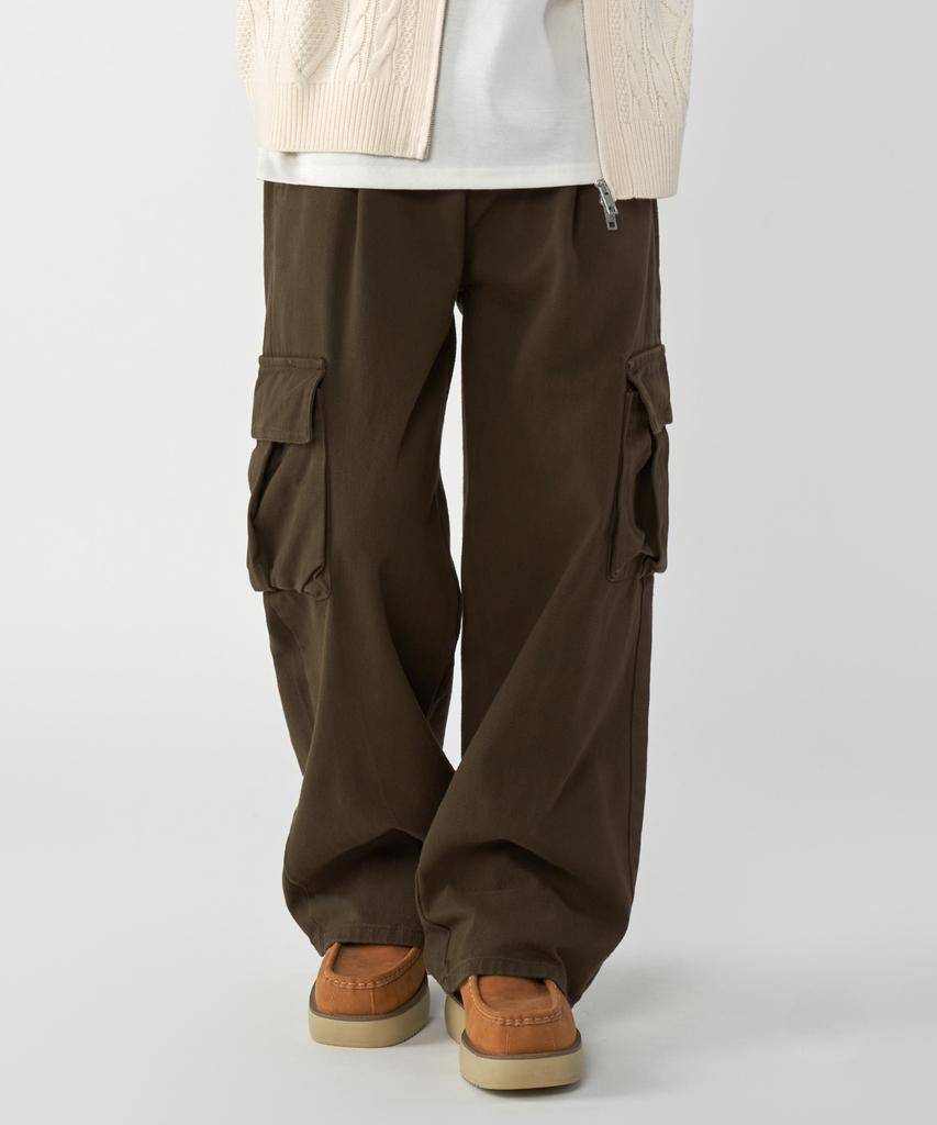 UNTAPPED STUDIO [2Pack] Single-Pleat 7-Count Cotton Wide Cargo Pants 3 Colors