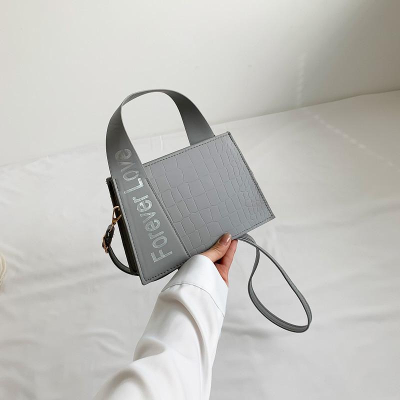 

Trendy Medium Sized Pu Square Tote For Women With Stylish Zipper Closure In Chic Street Style сірий колір