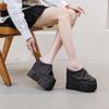 Women's Summer New 2025 Super High Heel Thick-soled Half Slippers Without Heel Outer Wear Inner Heightening Slippers Simple and Pure