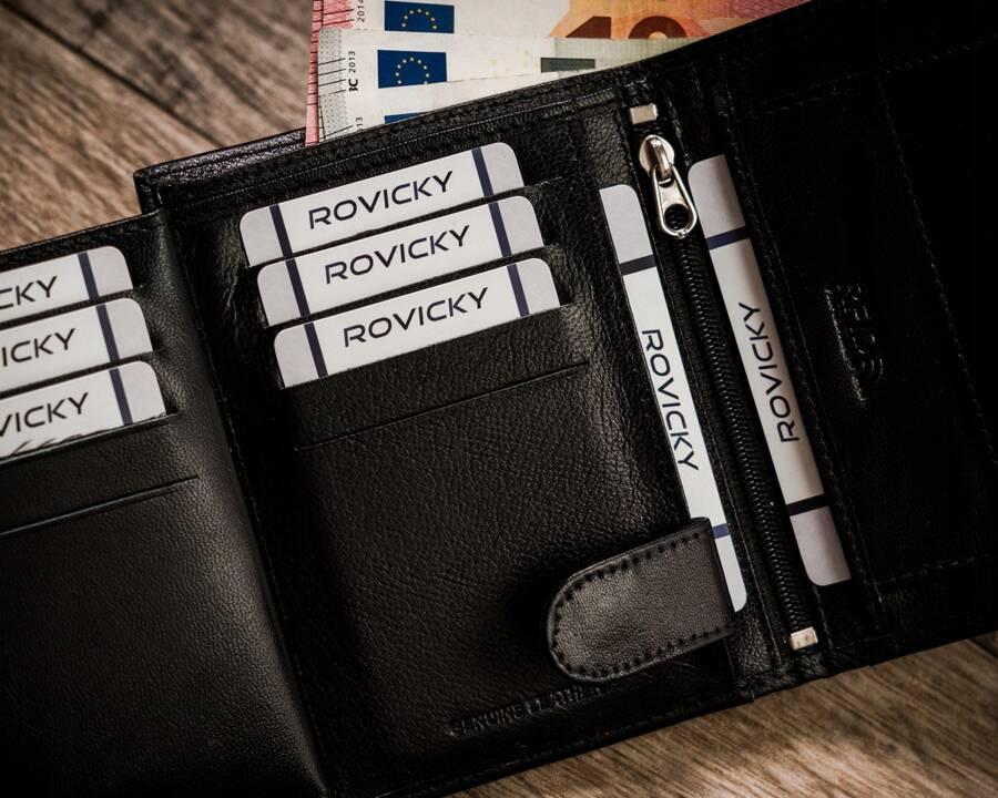 Stylish Large Men's Leather Wallet Rovicky with RFID