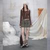 UNIFREE Retro Workwear Multi-Pocket Washed A-Line Skirt