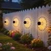 1/2-pack solar datura wall lamps - hollow datura design, Outdoor Garden Decor Light, Iron Light for Yard, Party Gift