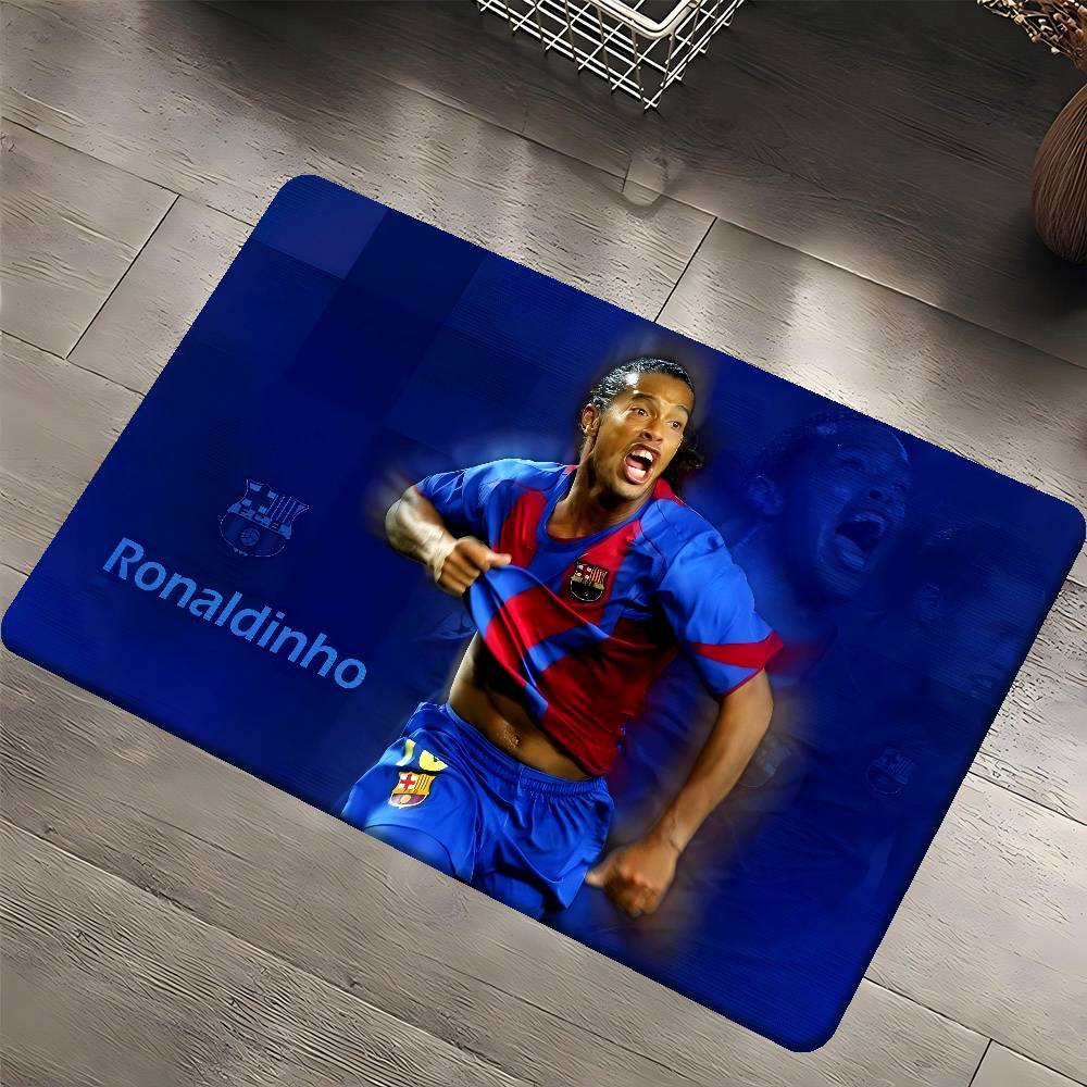 R-Ronaldinho Sport Football Star Door Mat Kids Room Bedroom Decoration Balcony Anti-Slip Doormat Living Room Doormat Area Rug