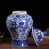 JingDeZhen Famous Blue and White on Porcelain 33cm General Tank Ceramics Dragon Patterned Lucky Tube Storage Box for Home Decor