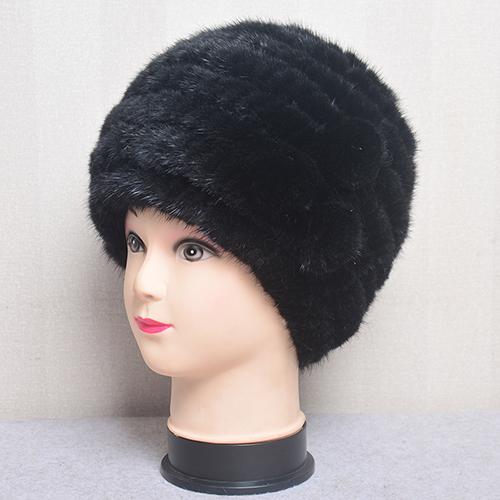 Russian Mink Fur Winter Fur Hat For Women Luxury Women's Real Mink Fur Knit Cap Headgear Winter Warm Brand Beanies Bomber Hat