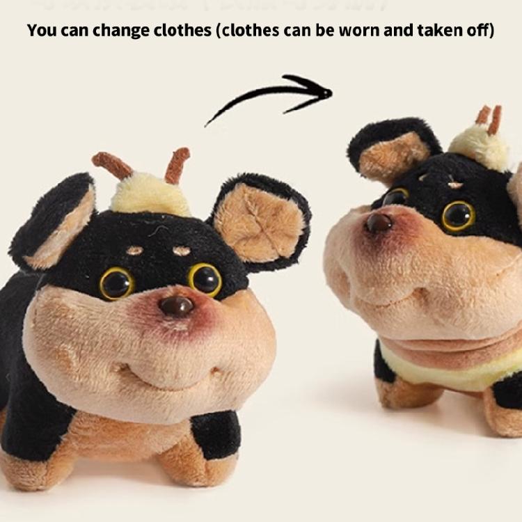 Bees Dog Plush Key Chain Fashionable Animal Keychain Bag Pendant Ornament Phone Hanging Decoration for Trendy Girls