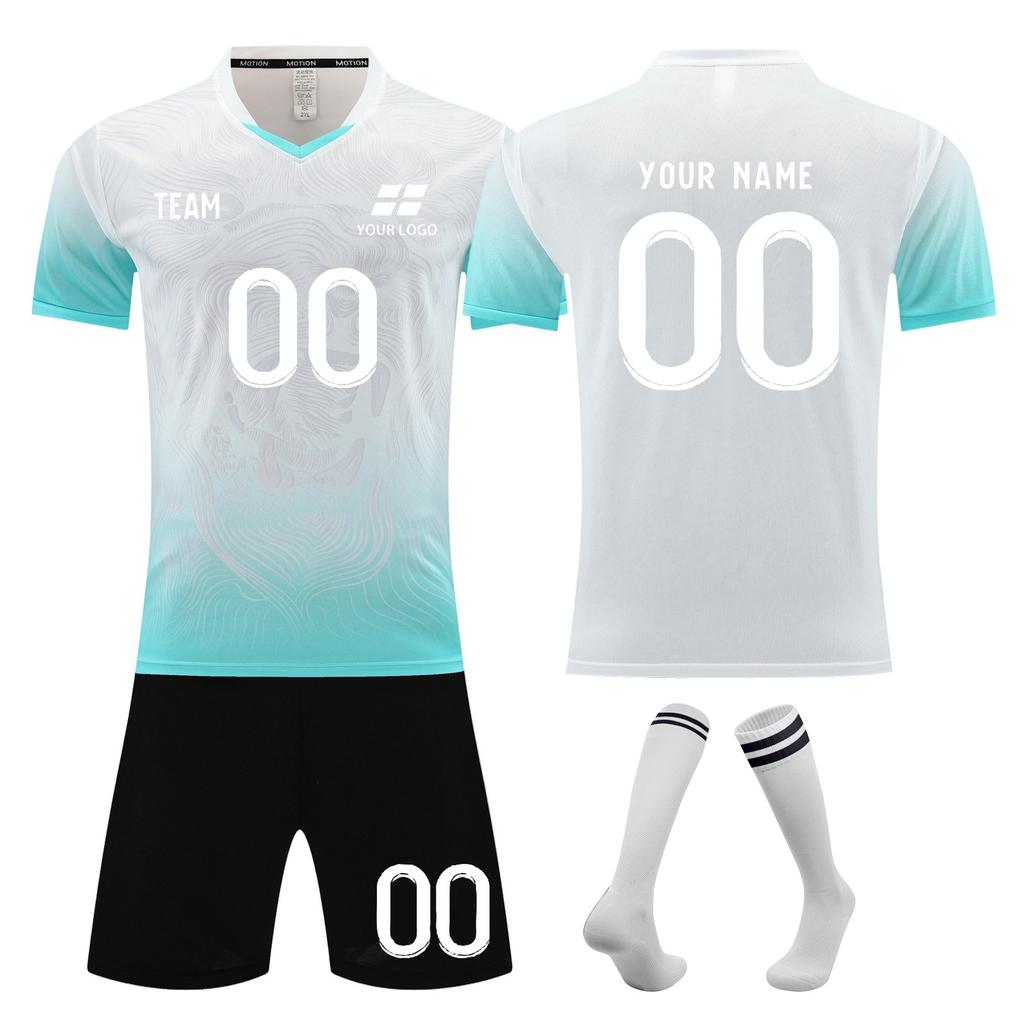 Youth Soccer Jersey Set with Shorts and Socks, Breathable Quick-Dry Fabric, Comfortable Fit for Kids and Teens