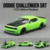 1/32 Dodge Challenger SRT Hellcat Toy Car for Children Super Sport Model Diecast Vehicle Miniature Sound & Light Collection Gift