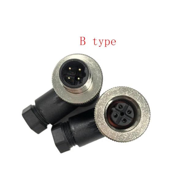 Waterproof IP67 A B D Type LED Sensor Weldless M12 3 4 5 8 12 Pin Aviation Connector Straight/Curved Male Female Plug Screw Lock