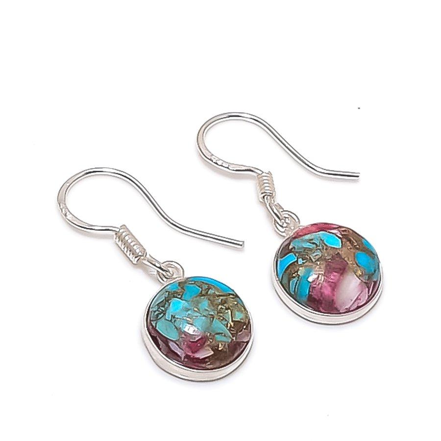 

Spiny Oyster Gemstone Handmade 925 Sterling Silver Jewelry Earring 1.26 KJ-934