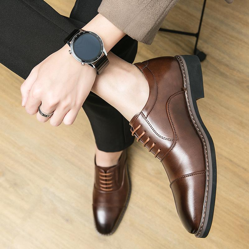 Fashion Men Vintage Classic Formal Shoes Black Brown Business Office High Quality Derby Shoes Banquet Wedding Leather Shoes Size 38-46
