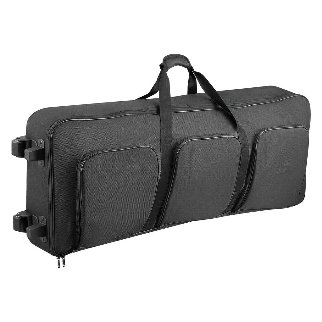 88 Key Keyboard Case, 1040 x 430 x 130 mm Interior, Padded Rolling Piano Case with Wheels, Sturdy Handle, 3-Pocket Storage, Gig Bag with Smooth