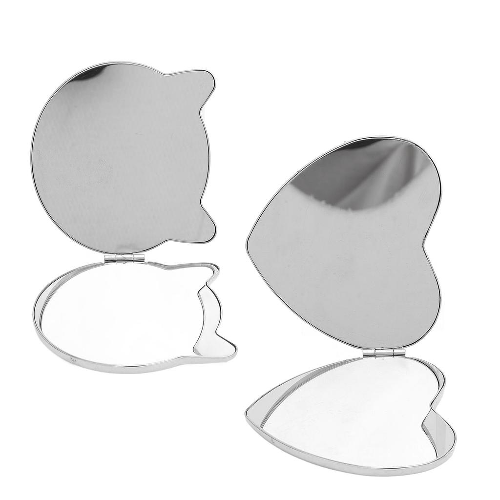 Compact Makeup Mirror Double Sided Stainless Steel Solid Color Drop Resistant Pocket Portable Makeup