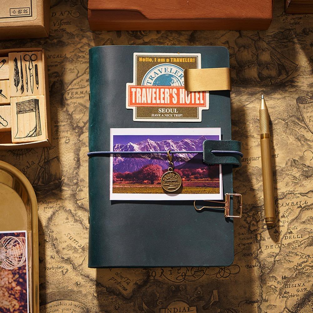 Handmade First Layer Cowhide Book Genuine Leather Hand Account Binder Notebook Retro Nostalgic Travel Diary