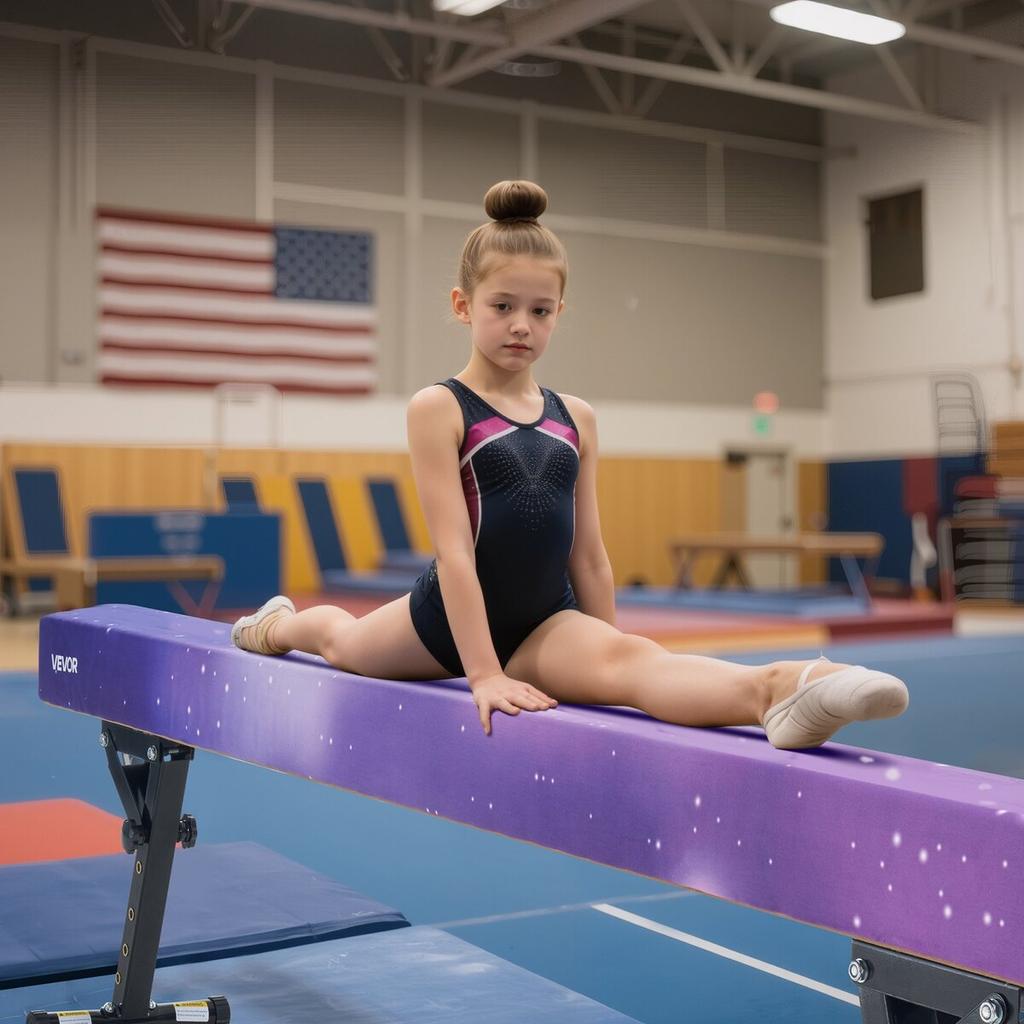 Trave di Equilibrio Regolabile per Bambini, Trave da Ginnastica da 8 Piedi, Travi da Pavimento Alte e Basse con 5 Altezze Regolabili per Tutti i Livelli di Ginnastica, Professionale