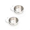 2Pcs Stainless Steel Bird Feeder Bowl Perfect For Parrots Canaries Feeding