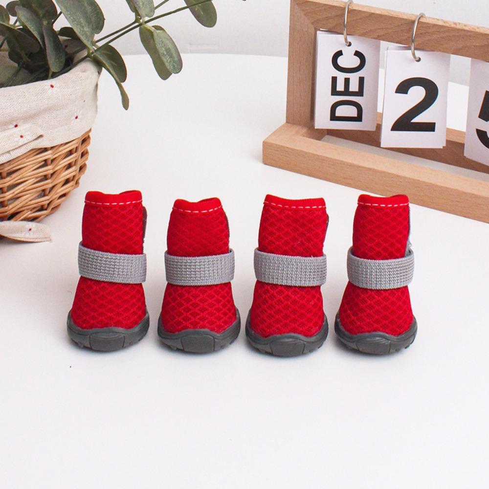 Breathable Dog Shoes Wear-resistant Pet Foot Covers Mesh Dog Boots for Small Dogs