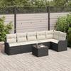 Ensemble de Canapé de Jardin vidaXL 6 Pièces avec Coussins en Rotin Marron, Canapé de Jardin 2 Places vidaXL avec Coussins 3345727
