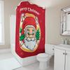 TU Christmas Santa Claus Shower Curtain Festive Holiday Bathroom Decor Merry Xmas Pattern Waterproof Home Decor