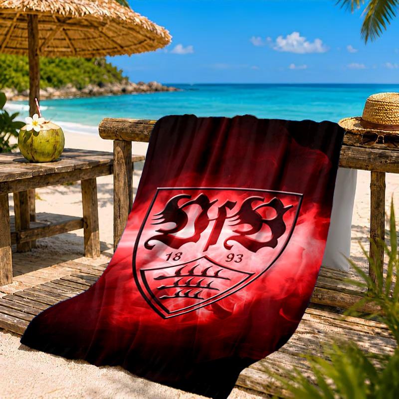 Asciugamano da Spiaggia in Microfibra Stampato con Stemma Vfb Fc, Morbido e Assorbente, Asciugatura Rapida, Ideale per Viaggi Estivi, Essenziale per la Spiaggia, Piscina