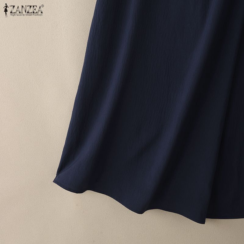 ZANZEA Women Round Neck Summer Casual Sleeveless Dress